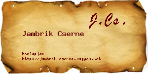 Jambrik Cserne névjegykártya